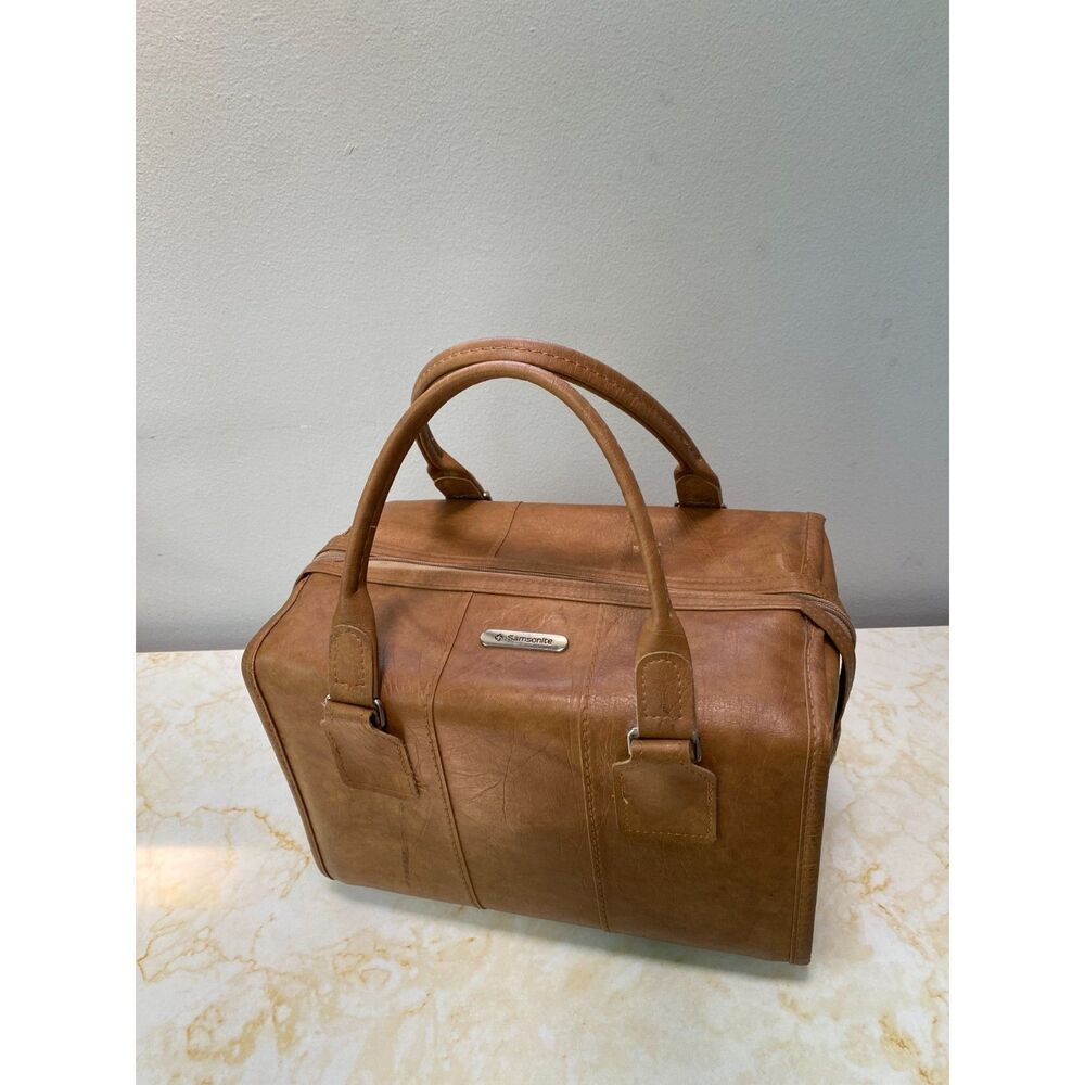 Vtg Samsonite Cordoba Brown Leather Carry On Bag Luggage Suitcase Carry On Pilot
